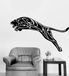 Wall Art Mural Animals Decor Black Panther Wild Cat Predator Living Room Decal - #2464Dn - thumbnail 1