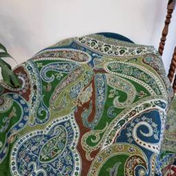 Merino Boiled Pure Wool Handmade Sofa/Bed Hygge Lounge Warm Cosy Paisley Persian Elegant Jamamvar Throw - Vibrant Colours Teal Green Rust - thumbnail 2