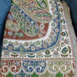 Merino Boiled Pure Wool Handmade Sofa/Bed Hygge Lounge Warm Cosy Paisley Persian Elegant Jamamvar Throw - Vibrant Colours Teal Green Rust - thumbnail 4