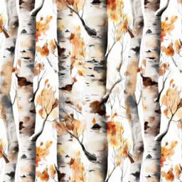 Birch Tree Cushion Cover Woodland Watercolour Home Decor Grey Pillow - thumbnail 2