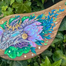 Skull Of Ysera Engraved & Painted Olive Board 23cm - thumbnail 3