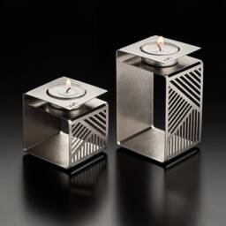Karl & Klara - Geometric Tea Light Holder/Candles Pair Of Light Candle Holders Housewarming Gift - thumbnail 1