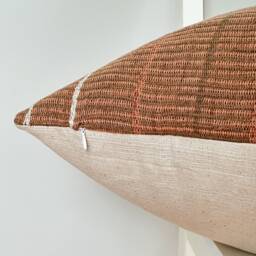 Brown Tribal Hemp Hand Woven Natural Dye Color Hmong Lumbar Pillow Cover - thumbnail 3