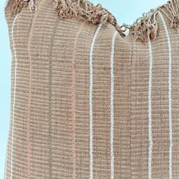 Brown Tribal Hemp Hand Woven Natural Dye Color Hmong Lumbar Pillow Cover - thumbnail 2