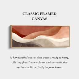 Horizontal Earth Tones Wall Art Long Wide Canvas Print in Terracotta Beige & Taupe Minimalist Design For Bedroom Living Room Or Hallway - thumbnail 3