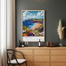 Rhossili Bay Wales Beach Print Gower Peninsula Travel Poster - thumbnail 2