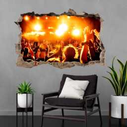Live Concert Crowd Wall Decal Sticker - Music Festival Art Mural Rock Band Stage For Studio Or Room Cp49 - thumbnail 3