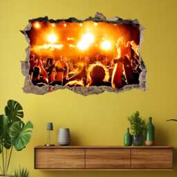 Live Concert Crowd Wall Decal Sticker - Music Festival Art Mural Rock Band Stage For Studio Or Room Cp49 - thumbnail 2