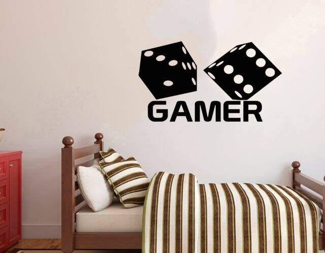 Gamer Dice Wall Decal Video Game Room Decor, 3083 - image 1