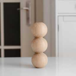 Handmade 3-Sphere Wood Furniture Leg, Modern Table/Sofa Replacement - thumbnail 3