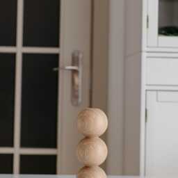 Handmade 3-Sphere Wood Furniture Leg, Modern Table/Sofa Replacement - thumbnail 2