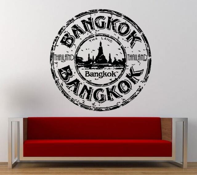 Bangkok Stamp Wall Decal Sticker Vinyl Mural Leaving Bedroom Room Home Decor Free Shipping L325 - image 1