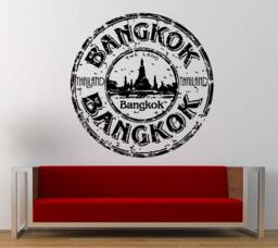 Bangkok Stamp Wall Decal Sticker Vinyl Mural Leaving Bedroom Room Home Decor Free Shipping L325 - thumbnail 1