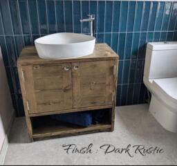 Anna - Handmade Solid Pine Bathroom Vanity Unit Redwood Timber Cupboard - thumbnail 1