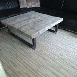 Industrial Chunky Metal & Solid Wood Coffee Table - thumbnail 3