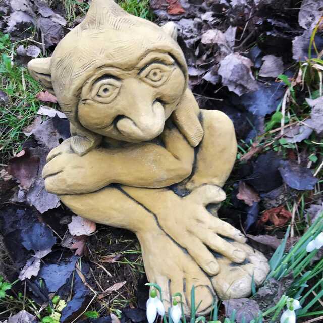 Big Nose Goblin Troll?? Stone Garden Ornament Statue Original Design 25cm/10 - image 1