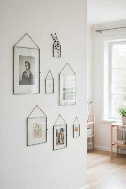 6 Pc Floating Glass Frame Silver Wall Hanging Photo Picture Double Bilderrahmen Vertical Pretty Perfect For Pressed Flower Arrangement - image 1