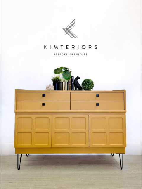 Large Nathan Yellow Mustard Sideboard - image 1