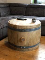 Bulbous Wine Barrel Coffee Table With Wooden Lid