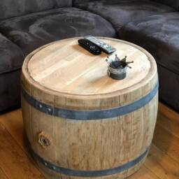 Bulbous Wine Barrel Coffee Table With Wooden Lid - thumbnail 3