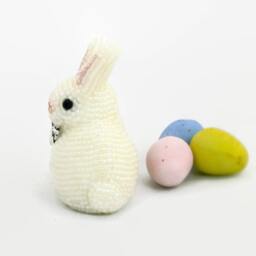 White Rabbit Beaded Easter Bunny Figurine - thumbnail 3