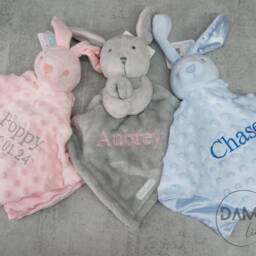Personalised Baby Comforter - Bear Bunny Elephant Lion Girl Boy Gift Comfort Blanket - thumbnail 2
