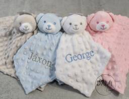 Personalised Baby Comforter - Bear Bunny Elephant Lion Girl Boy Gift Comfort Blanket - thumbnail 1