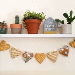 Heart Garland/Yellow Sunflower Sunflower Wall Decor Bunting/ Floral Bunting Summer - thumbnail 2