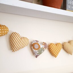 Heart Garland/Yellow Sunflower Sunflower Wall Decor Bunting/ Floral Bunting Summer - thumbnail 3