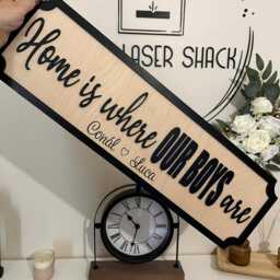 Home Is Where Our Boys Are - Personalised Street Sign Wall Decor Kids Names, Birch Plywood, Mdf Names - thumbnail 2