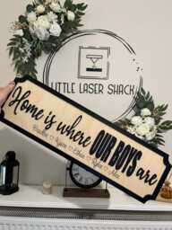 Home Is Where Our Boys Are - Personalised Street Sign Wall Decor Kids Names, Birch Plywood, Mdf Names - thumbnail 1