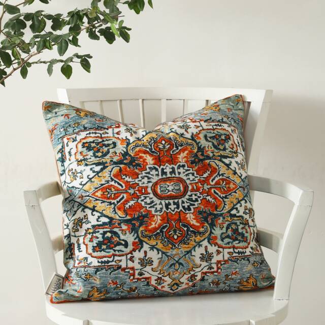 Printed Cotton Cushion Cover Vintage Persian Carpet Design - image 1