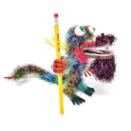 Colorful Bearded Weirdo - Bendable Copper Wire Creature Fun, Unique, Fully Poseable Hand-Made Out Of Recycled & Repurposed Materials