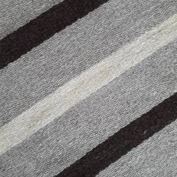 Handwoven Striped Wool Rug Runner Natural White, Beige & Brown - thumbnail 4