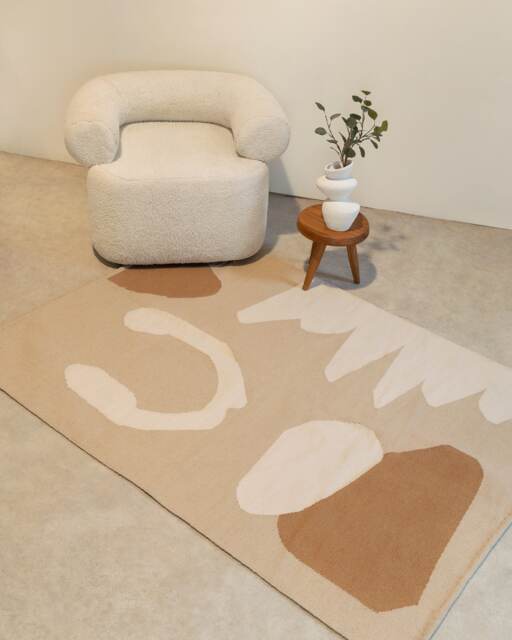 Abstract Flatwoven Handmade Wool Kilim Carpet Rug Beige Brown Off White Living Bedroom 5x8 8x10 Modern Southwestern Area Accent Art Hazel - image 1