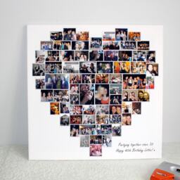 Personalised Heart Photo Collage Canvas Print Custom Keepsake Gift - 24x24 Inches - thumbnail 3