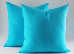 Set 2/Turquoise Linen Pillows, Cushion Cover, Decorative Throw Modern Pillow