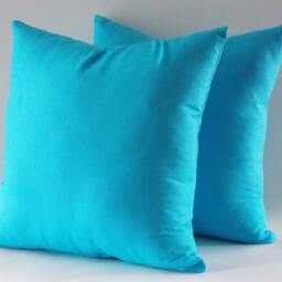Set 2/Turquoise Linen Pillows, Cushion Cover, Decorative Throw Modern Pillow - thumbnail 3