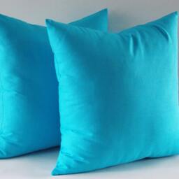 Set 2/Turquoise Linen Pillows, Cushion Cover, Decorative Throw Modern Pillow - thumbnail 2