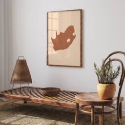 South Africa Map Boho Wall Art Print Mid Century Travel Poster - thumbnail 3