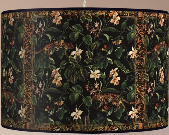 Vintage Floral Lampshade, Leopard Print, Retro Style - image 1