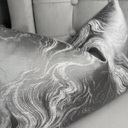 Alexis Cushion Pillow Cover Grey Silver/Shimmer For Sofa Bed Designer Fabric High Quality Handmade in UK Rectangle Double Sided - thumbnail 3