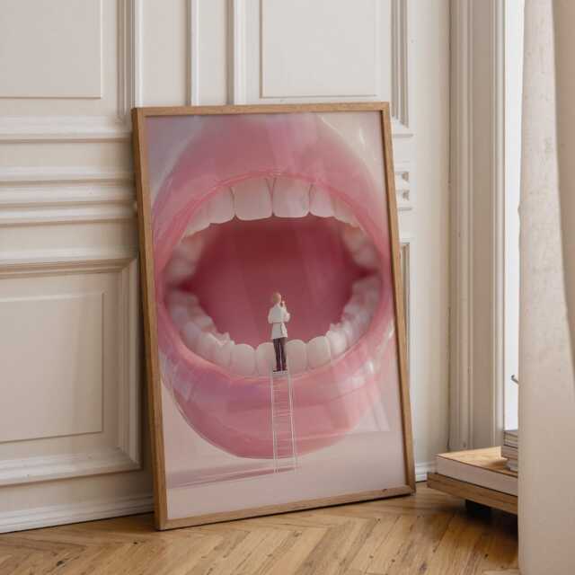 Dental Wall Art Print - Surreal Dentist Illustration Modern Clinic D??cor Creative Medical - image 1