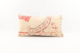 Kilim Lumbar Pillow Cover - 12x24 Inch Vintage Turkish Home Decor - thumbnail 1