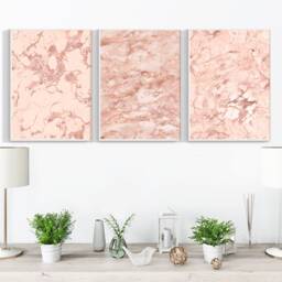 Set Of 3 Pink Rose Gold Marble Prints, Abstract Ink Wall Art, Modern Decor, Luxury Decor 1036 - thumbnail 2