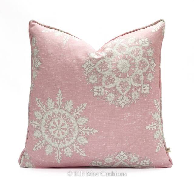 Luxury Designer Elanbach Marta Rose Contemporary Pink Grey Cushion Pillow Throw Cover - image 1