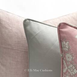 Luxury Designer Elanbach Marta Rose Contemporary Pink Grey Cushion Pillow Throw Cover - thumbnail 2