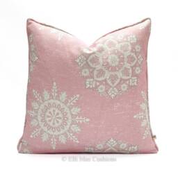 Luxury Designer Elanbach Marta Rose Contemporary Pink Grey Cushion Pillow Throw Cover - thumbnail 1