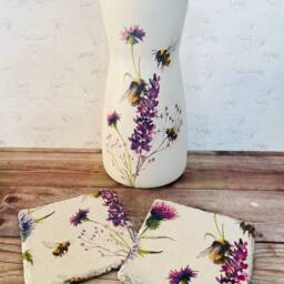 Bee Lavender & Thistle Vase & Coasters Home Decor Gifts Thistles - Set Of 2 Coasters - thumbnail 3