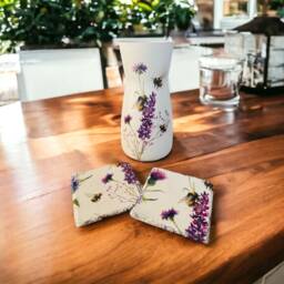 Bee Lavender & Thistle Vase & Coasters Home Decor Gifts Thistles - Set Of 2 Coasters - thumbnail 2